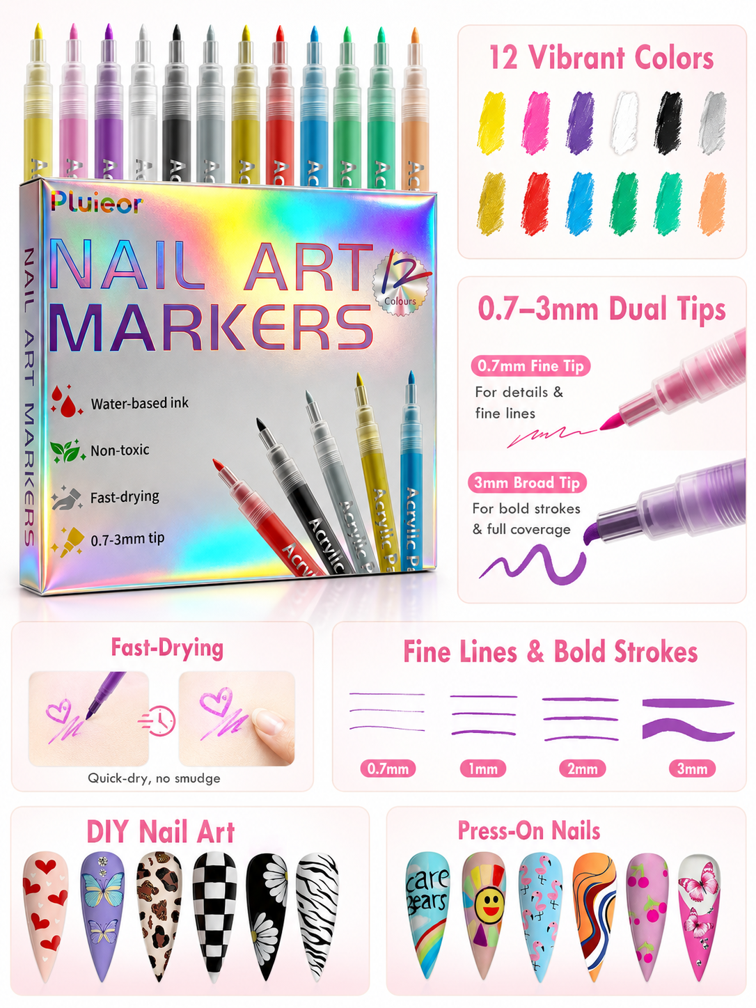 Using nail art marker pen on nails